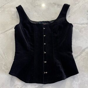 Vintage Ralph Lauren Elegant Black Velvet Corset Top